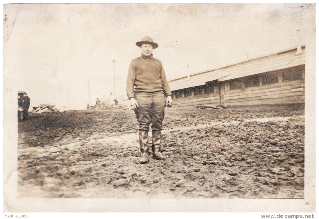 Photo 1919 CHARLOTTE - American Soldier Harry Spanks At Camp Greene (A132, Ww1, Wk 1) - Charlotte
