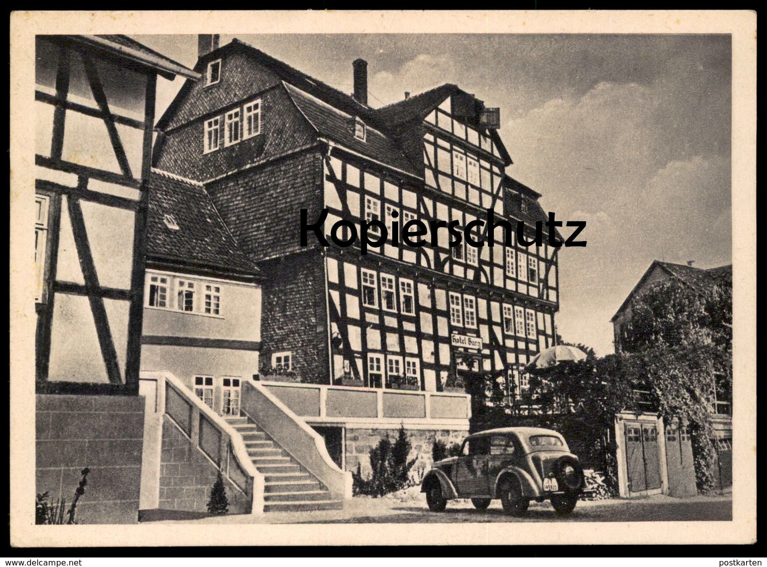 ALTE POSTKARTE TREYSA 1948 HOTEL ZUR BURG Bes. H. Petri Schwalmstadt Bez. Kassel Auto Car AK Ansichtskarte Postcard Cpa - Schwalmstadt