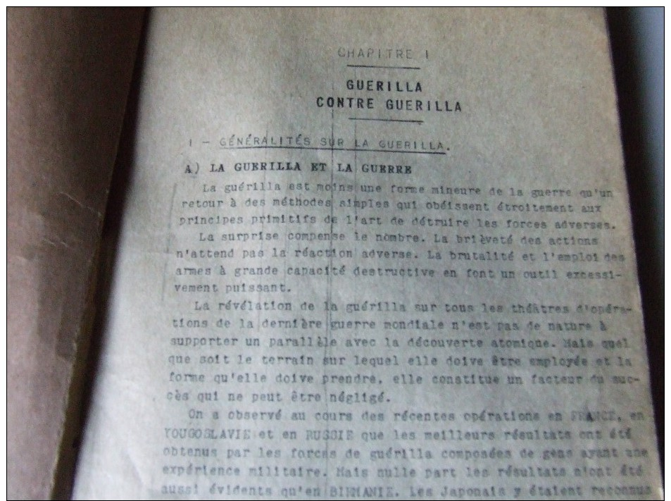 Guerilla Contre Guerilla Cdt Ayrolles  Edt Originale 1948 Brochure Instruction Commando - Autres & Non Classés