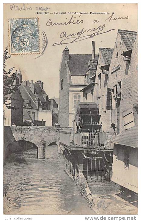 Hesdin     62          Pont De L'ancienne Poissonnerie .Moulin A Eau - Hesdin