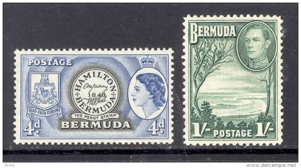 BERMUDA, 1938 1/- Also 1953 4d Unmounted Mint - Bermuda