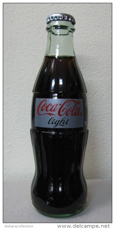 AC - 50th ANNIVERSARY OF COCA COLA LIGHT IN TURKEY EMPTY GLASS BOTTLE & CROWN CAP 250 Ml - Bouteilles