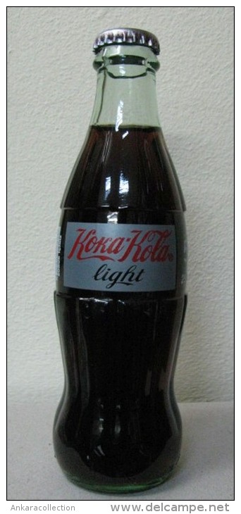 AC - 50th ANNIVERSARY OF COCA COLA LIGHT IN TURKEY EMPTY GLASS BOTTLE & CROWN CAP 250 Ml - Bottles