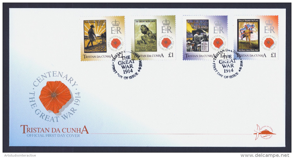 2014 TRISTAN DA CUNHA "CENTENARY OF THE FIRST WORLD WAR" FDC - Tristan Da Cunha