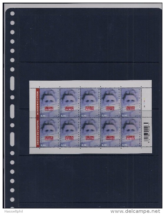 Belgie - Belgique 3859 Velletje Van 10 Postfris - Feuillet De 10 Timbres Neufs  -  Mensenrechten - Non Classés