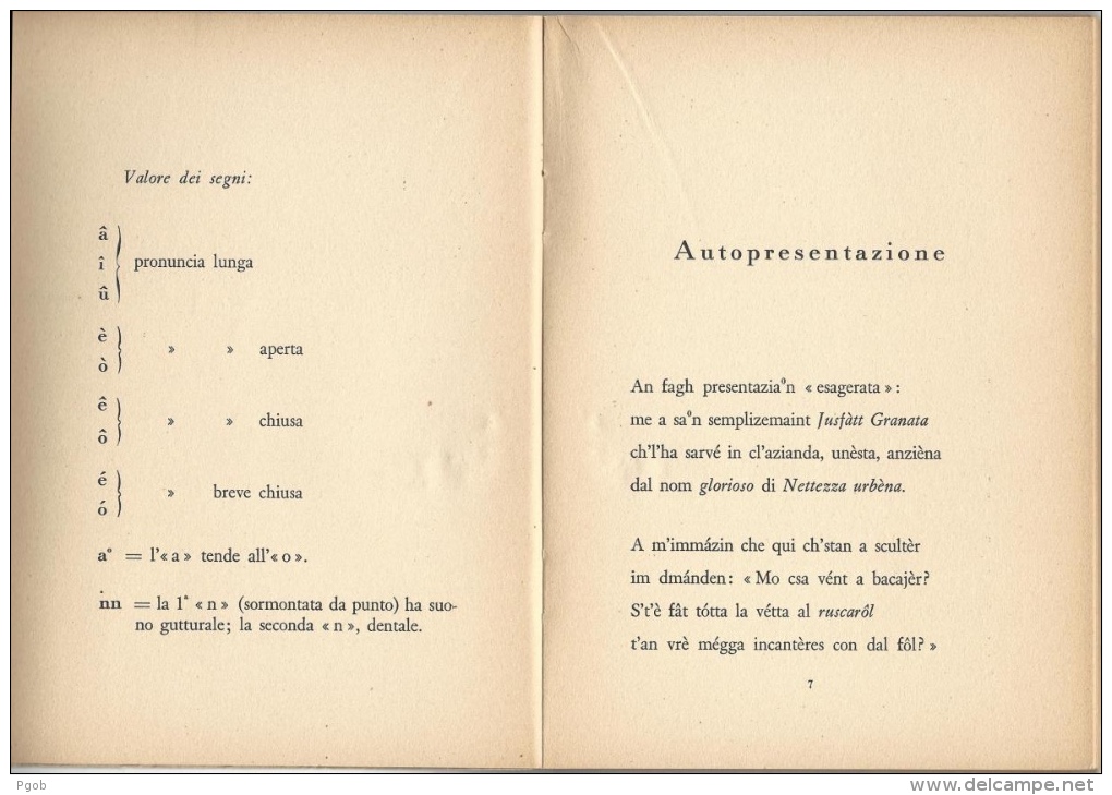 I SONETTI D&rsquo;JUSFATT GRANATA. Giuseppe Ruffini. Bologna: Arti Grafiche, 1953. 60 P. - Poesie In Dialetto Bolognese - Poëzie