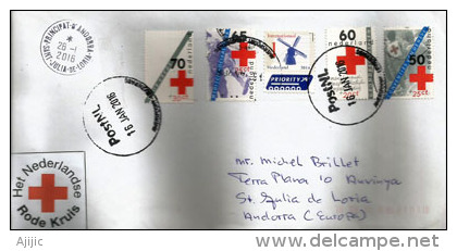 Croix-Rouge Néerlandaise "Philanthropie,independance,impartialité", Emblème NRK, Sur Lettre Adressée En Andorre - Lettres & Documents