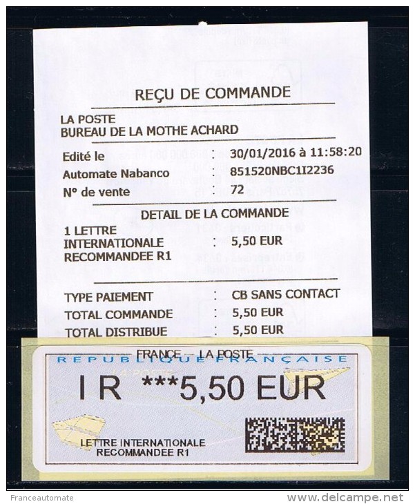 ATM, IR 5.50, NABANCO DE SERIE. PAPIER COINS GRANDS ARRONDIS, N° 55 AU CATALOGUE MICHEL,TARIF 2016 POUR LA CEE - 2000 « Avions En Papier »