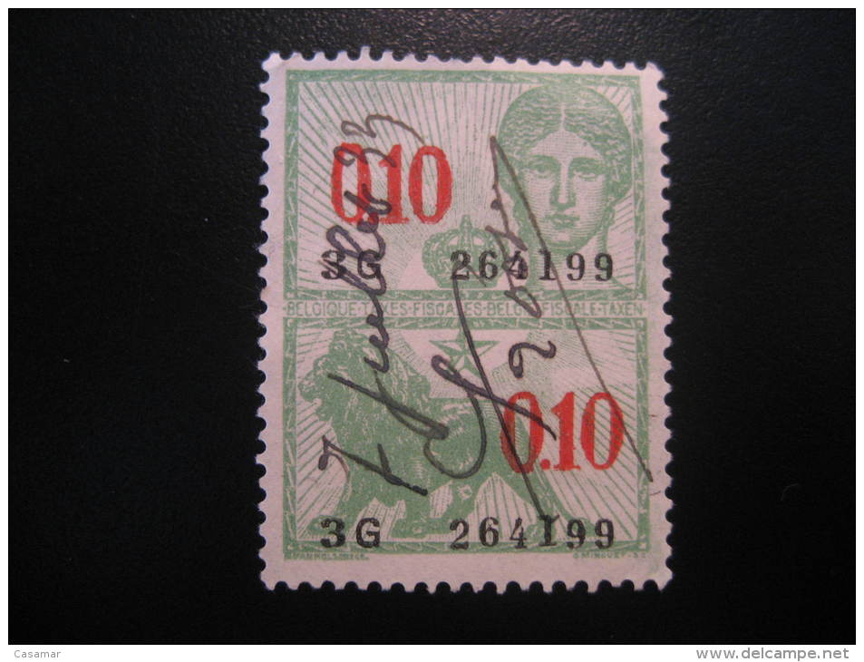 0.10 Taxes Fiscales 1933 Lion Timbre Revenue Fiscal Tax Postage Due Official BELGIUM Belgie Belgique - Marken