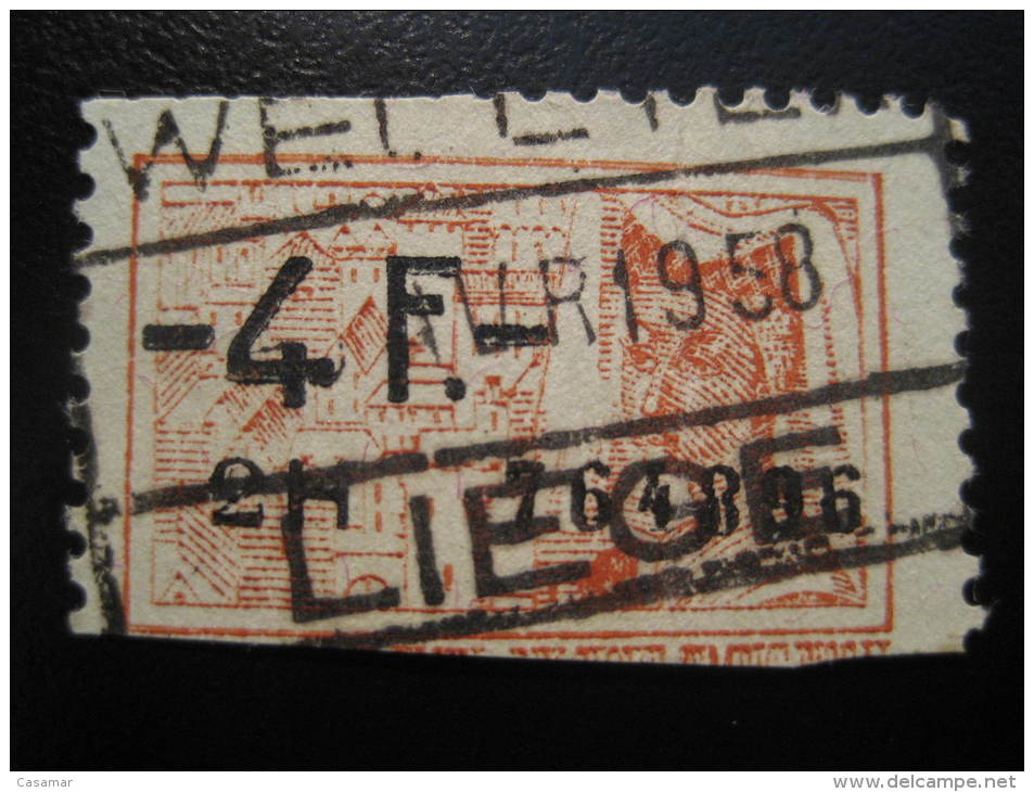 LIEGE 1958 4F Taxes Fiscales Timbre Revenue Fiscal Tax Postage Due Official BELGIUM Belgique Belgie - Stamps