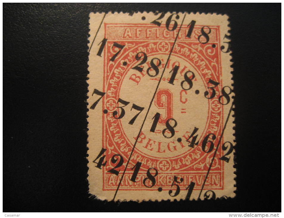 AFFICHES 9c Timbre Revenue Fiscal Tax Postage Due Official BELGIUM Belgique Belgie - Stamps