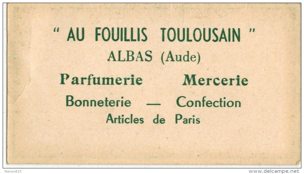 ALBAS AUDE CARTE PARFUMEE PUBLICITAIRE TOULOUSE PARFUM RÊVE D'OR L T PIVER AU FOUILLIS TOULOUSAIN  MERCERIE PARFUMERIE - Anciennes (jusque 1960)