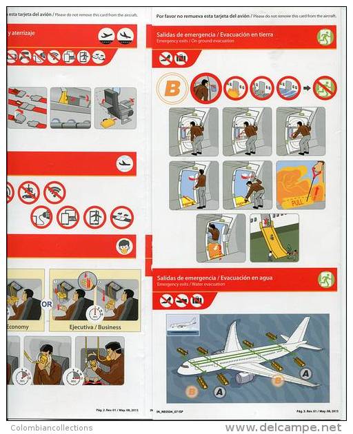 Lote TSA48, Colombia, Avianca, Boeing 787, Tarjeta De Seguridad, Safety Card - Safety Cards