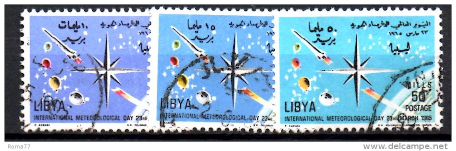 LYBIA LIBIA 1965 , Serie N. 175/77  (yvert N. 264/266)   Usato . Meteorologica - Libia