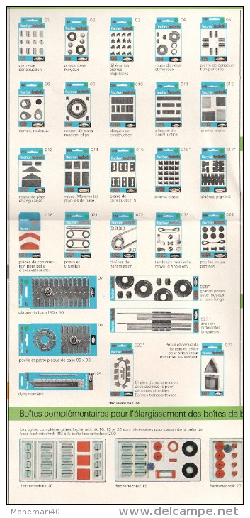 FISCHER-TECHNIK "... Pour L'enfance, L'adolescence Et Après" - Catalogue - Programme 1974-75. - Fischertechnik