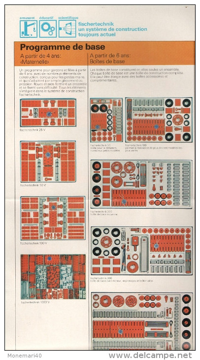 FISCHER-TECHNIK "... Pour L'enfance, L'adolescence Et Après" - Catalogue - Programme 1974-75. - Fischertechnik