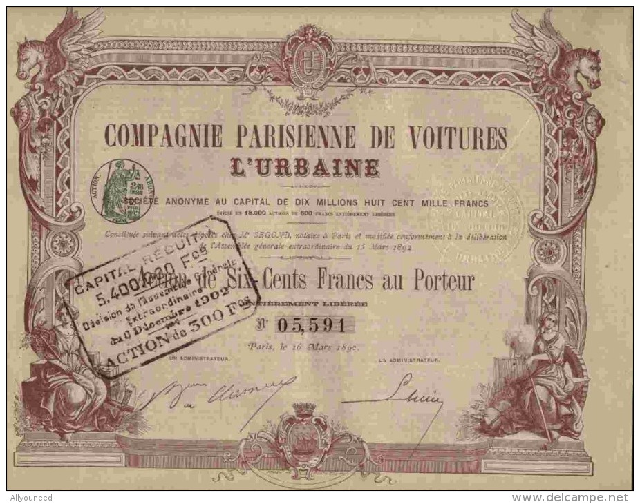 DECO & RARE : COMPAGNIE PARISIENNE DE VOITURES L´URBAINE  ( 1892 ) - Automobil