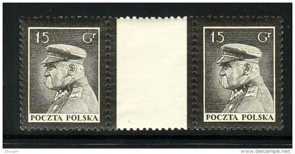 POLAND 1935  MICHEL NO 295 GUTTER PAIR  MNH - Unused Stamps