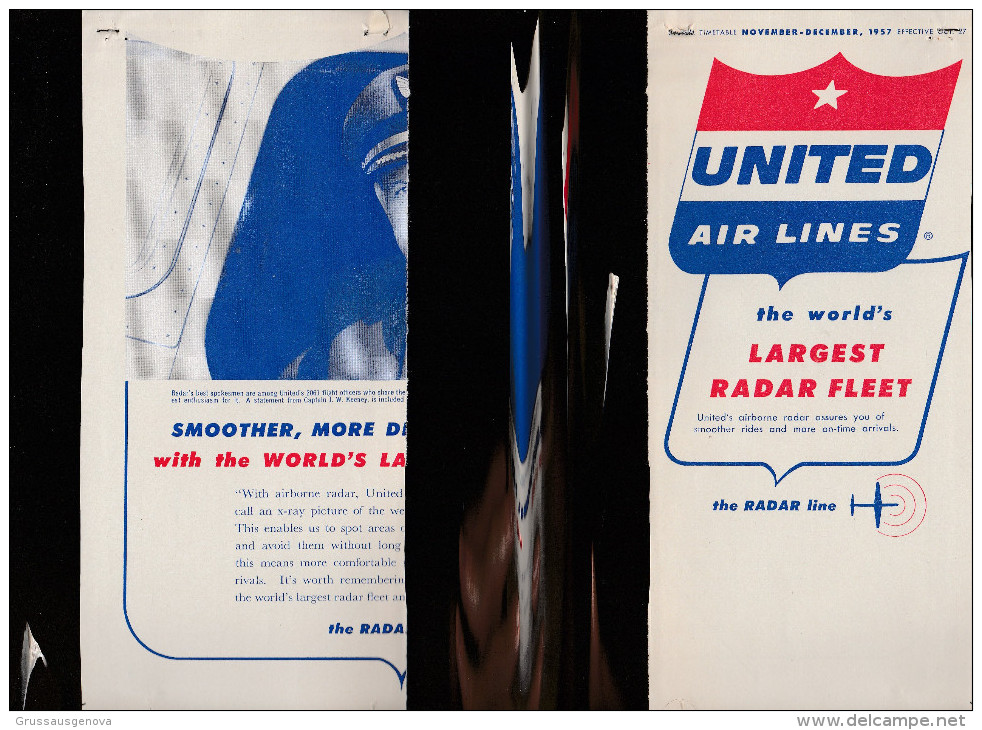 DOC2) UNITED AIRLINES  HALF TIMETABLE 1957 HALF ONLY - Altri & Non Classificati