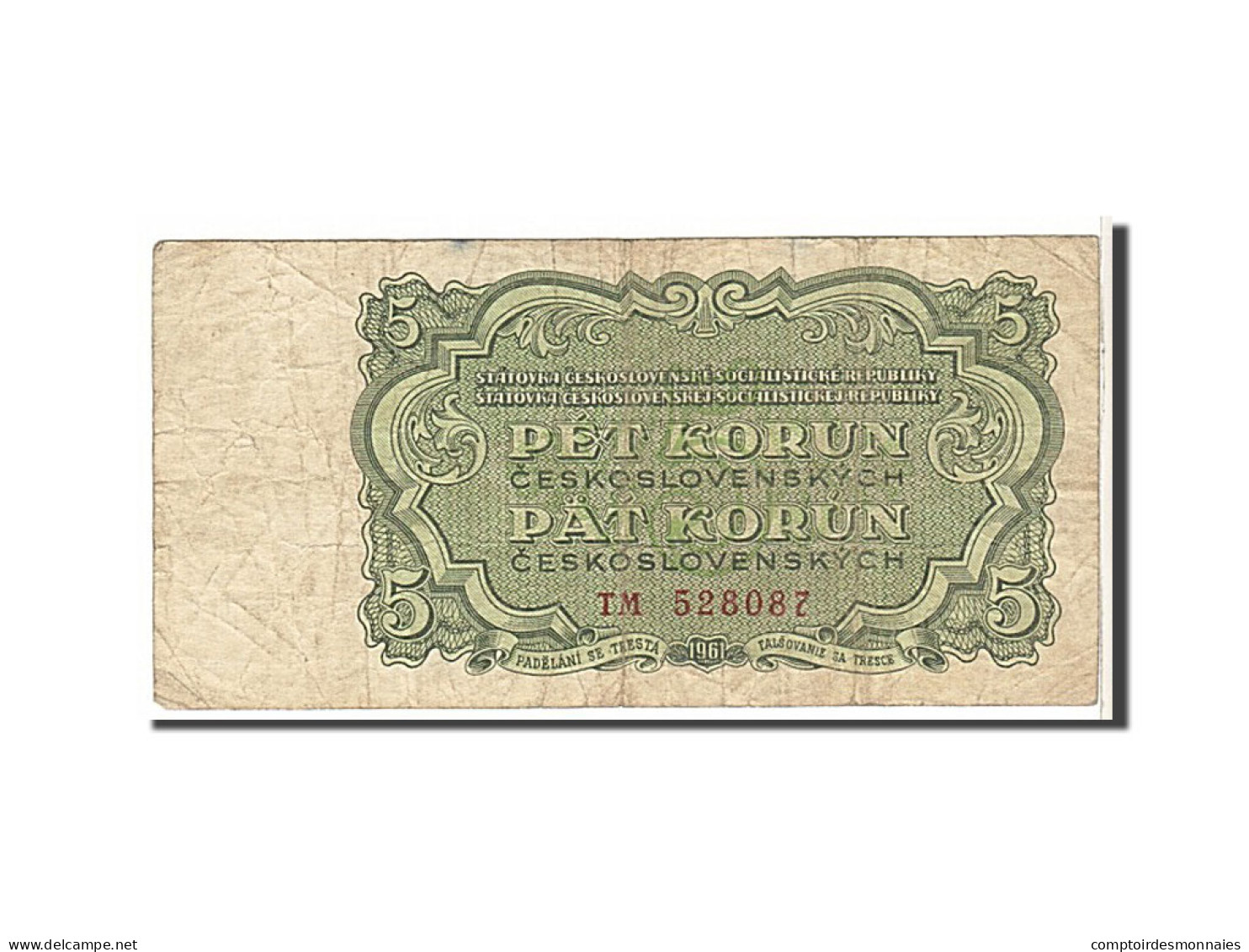 Billet, Tchécoslovaquie, 5 Korun, 1961, KM:82a, TB - Checoslovaquia