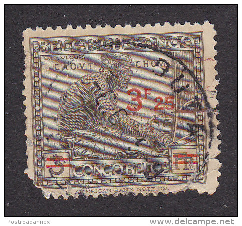 Belgian Congo, Scott #157, Used, Working Rubber Surcharged, Issued 1932 - Used Stamps