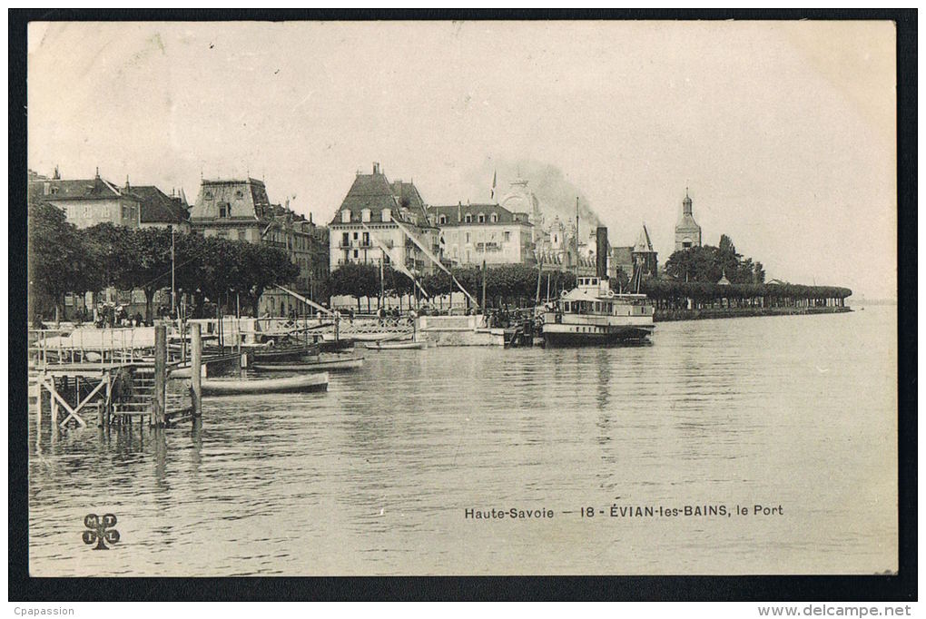 CPA 74- EVIAN-LES-BAINS - Hte-Savoie-  Le Port --   Recto Verso- Paypal Sans Frais - Evian-les-Bains