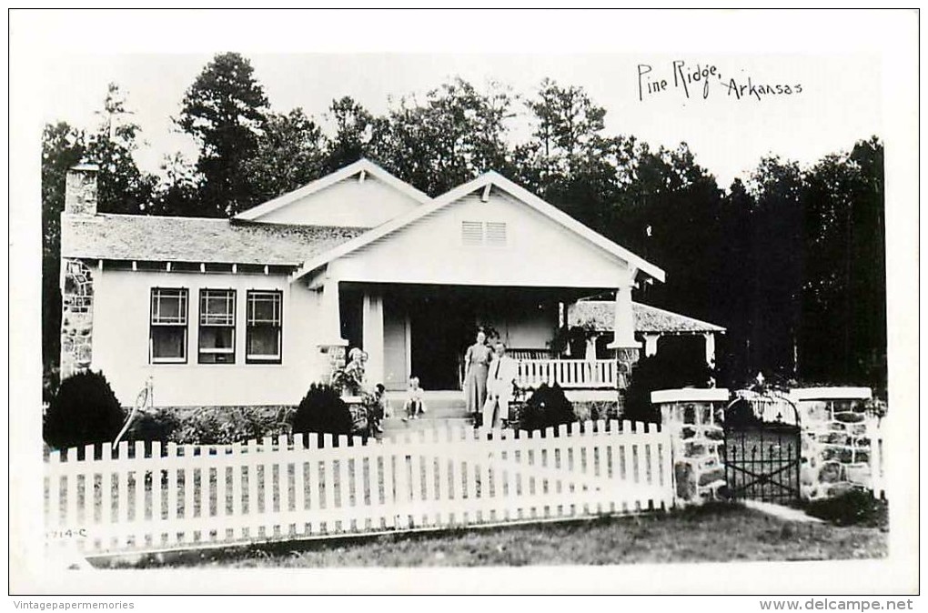 262051-Arkansas, Pine Ridge, RPPC, House, Home, White Picket Fence, Gate - Otros & Sin Clasificación