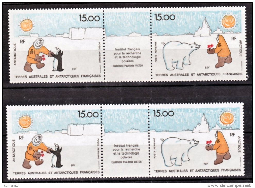 TAAF PA 120 Variété Impression Décalée Vers Le Bas Glace Bleue Et Normal  EPV  Neuf ** MNH Sin Charmela - Posta Aerea