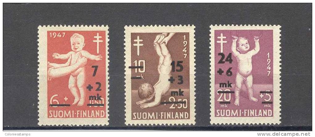 (S0980) FINLAND 1948 (Medical Examination Of Infants Anti-Tuberculosis Fund Overprints) Complete Set Mi ## 353-355 MNH** - Unused Stamps