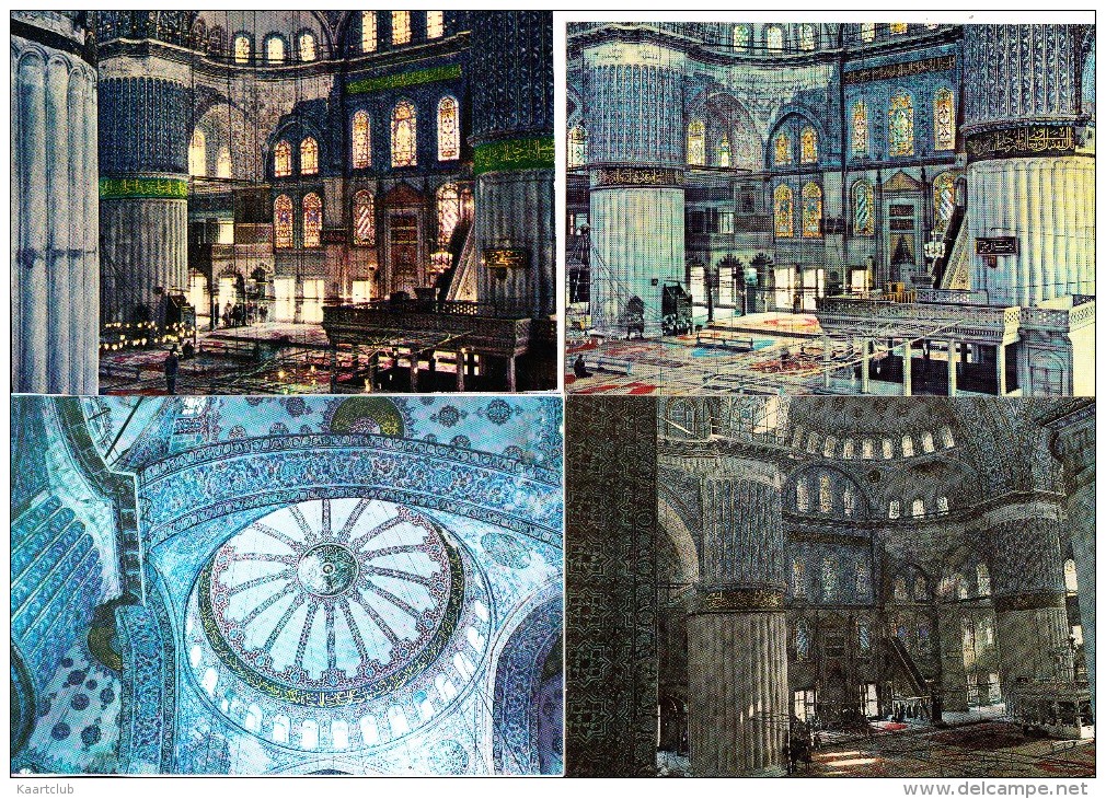 10  POSTCARDS:  THE BLUE MOSQUE - INTERIOR  - ISTANBUL  -Turkey/Türkiye - Mosquée Blue, Interieur -  (4 Scans) - Turkey