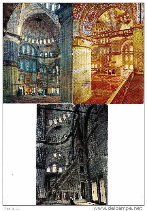 10  POSTCARDS:  THE BLUE MOSQUE - INTERIOR  - ISTANBUL  -Turkey/Türkiye - Mosquée Blue, Interieur -  (4 Scans) - Turkije