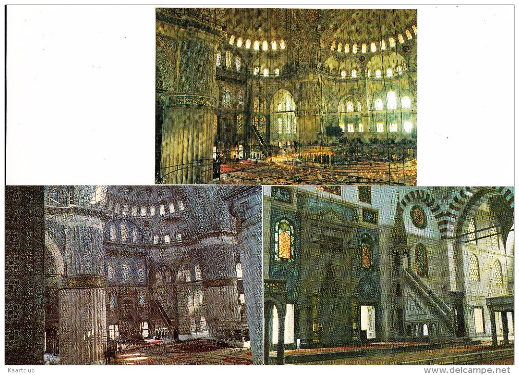 10  POSTCARDS:  THE BLUE MOSQUE - INTERIOR  - ISTANBUL  -Turkey/Türkiye - Mosquée Blue, Interieur -  (4 Scans) - Turkije