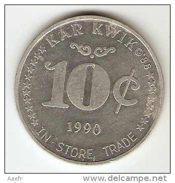 ETATS-UNIS - Jeton IN STORE TRADE - KAR KWIK - 10 C -1990 - Aigle Américain Et étoile De David - Autres & Non Classés