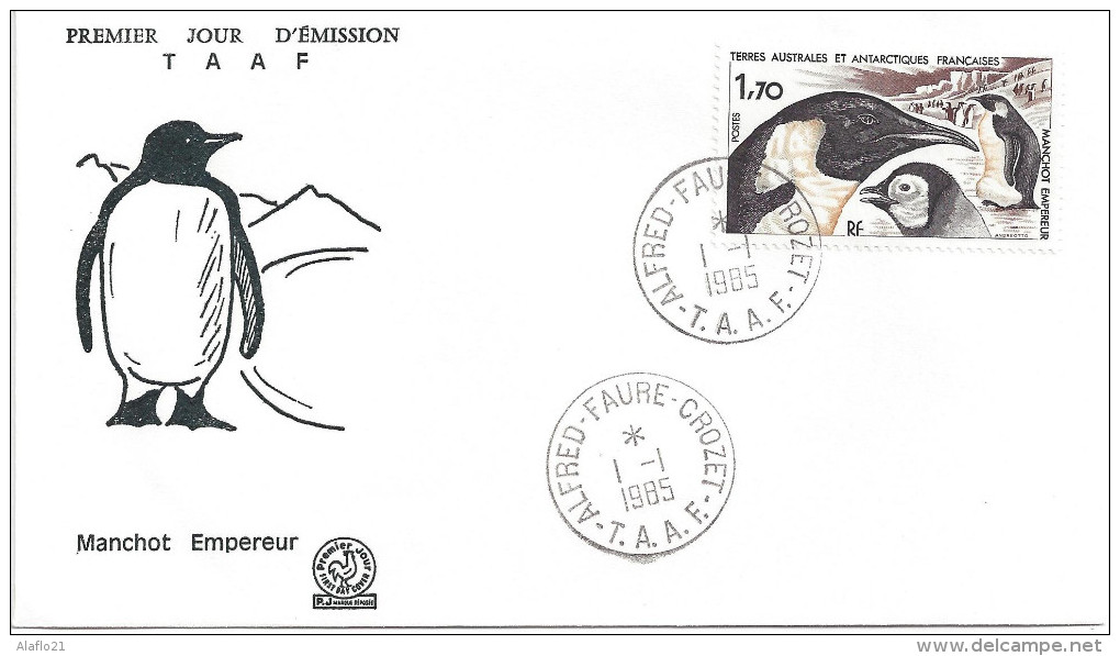 TAAF - ENVELOPPE 1er JOUR - N° 109 - MANCHOT EMPEREUR - FDC