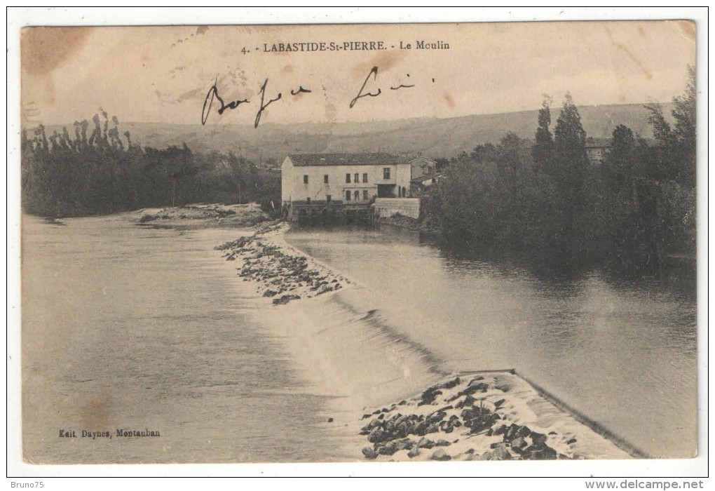 82 - LABASTIDE-St-PIERRE - Le Moulin - Daynes 4 - 1913 - Labastide Saint Pierre