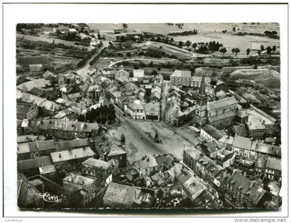 CP -ROCROI (08) VUE AERIENNE SUR LA PLACE VERTE - Autres & Non Classés