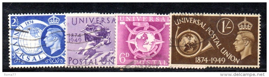 Y384 - GRAN BRETAGNA 1949 , Giorgio VI N. 246/49  Usata . Upu - Usati