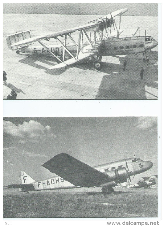 REPRODUCTIONS-Lot De 2 Cartes Scan R/V  (1) (AVION) AVIATION Civile ACO5 Quadrimoteur Handley Page;ACO1 Bimoteur Bloch - 1919-1938: Entre Guerres