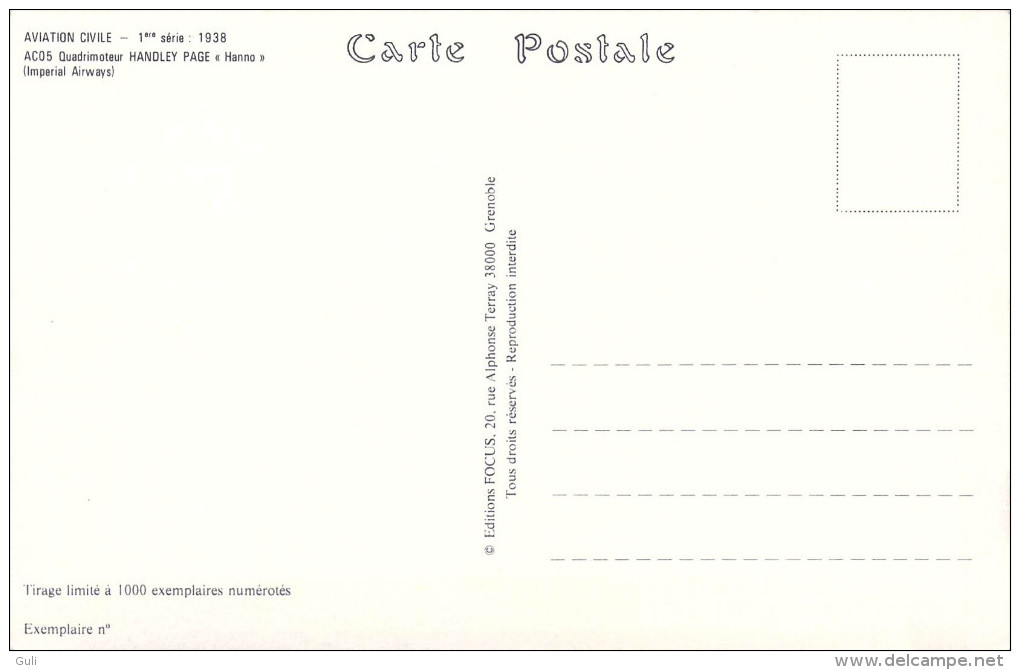 REPRODUCTIONS-Lot De 2 Cartes Scan R/V  (1) (AVION) AVIATION Civile ACO5 Quadrimoteur Handley Page;ACO1 Bimoteur Bloch - 1919-1938: Entre Guerres