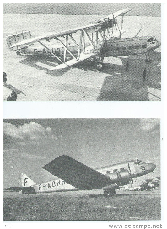 REPRODUCTIONS-Lot De 2 Cartes Scan R/V  (3) (AVION) AVIATION Civile ACO5 Quadrimoteur Handley Page;ACO1 Bimoteur Bloch - 1919-1938: Entre Guerres