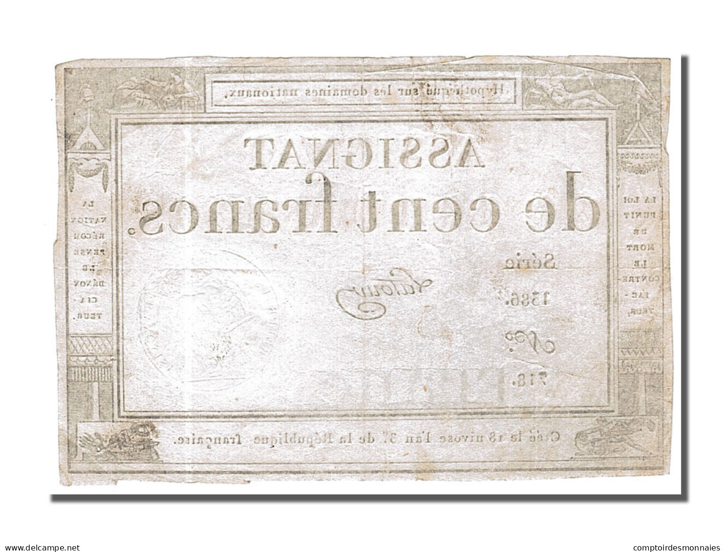 Billet, France, 100 Francs, 1795, Latour, TTB, KM:A78, Lafaurie:173 - Assignats