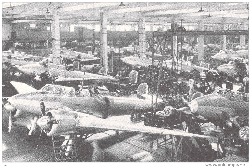 REPRODUCTION -CP AVIATION MILITAIRE 1ère SERIE 1938 (3) AMO2 HALL De MONTAGE USINE POTEZ à MEAULTE (Somme)(avion) - 1919-1938: Entre Guerres