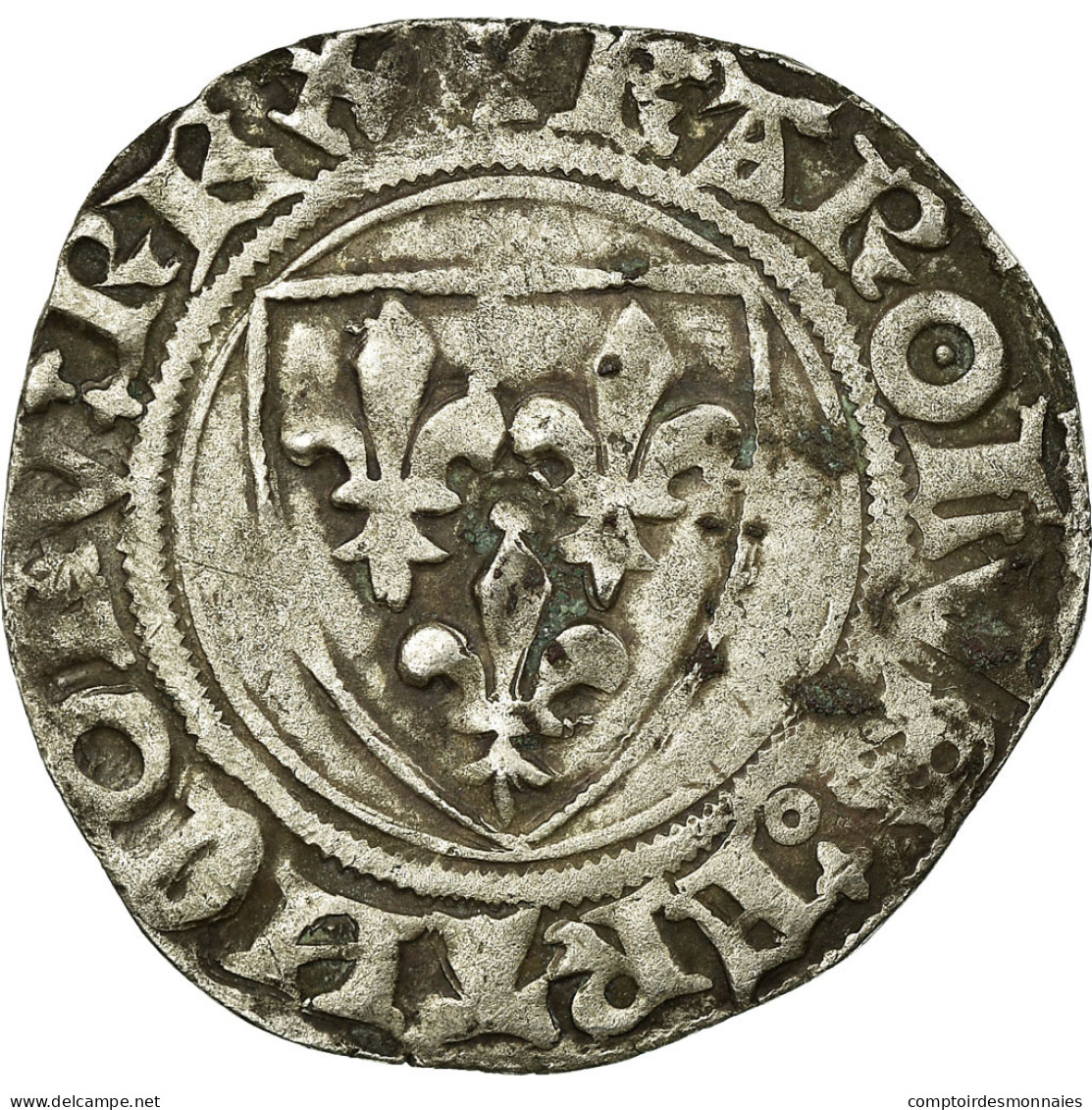 Monnaie, France, Blanc Guénar, Châlons-Sur-Marne, TTB, Argent, Duplessy:406 A - 1380-1422 Karl VI. Der Vielgeliebte