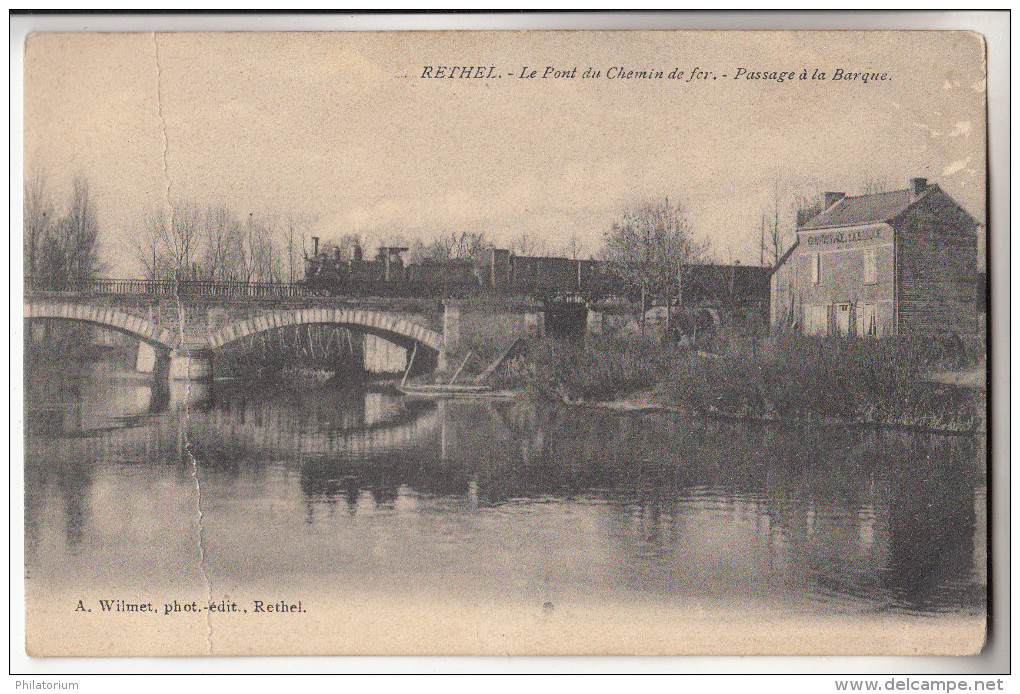 08 RETHEL  Le Pont Du Chemin De Fer  Passage De La Barque - Rethel