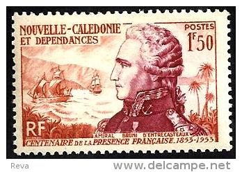 NEW CALEDONIA 1.50 FRANCS MAN SHIP 100 YEARS IN NC SET OF 1 MLH 1953 SG331 POSTMARK RIGHT READ DESCRIPTION !! - Ungebraucht