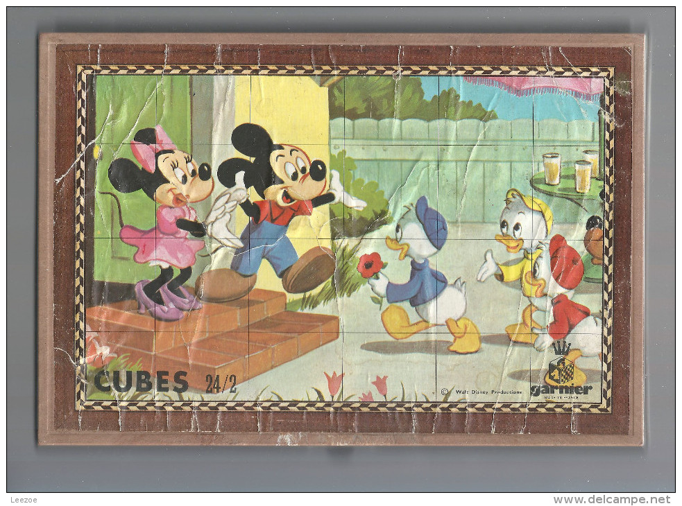 WALT DISNEY PRODUCTIONS...ancien Puzzle Cubes Disney 24/2 Complet (6 Puzzles En 1).JEU GARNIER - Puzzle Games