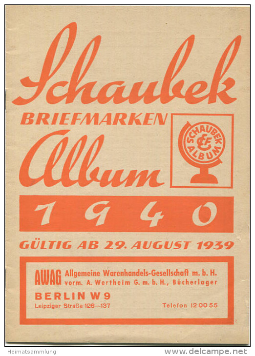 Schaubek Briefmarken Album 1940 - Werbebroschüre - Tedesche (dal 1941)