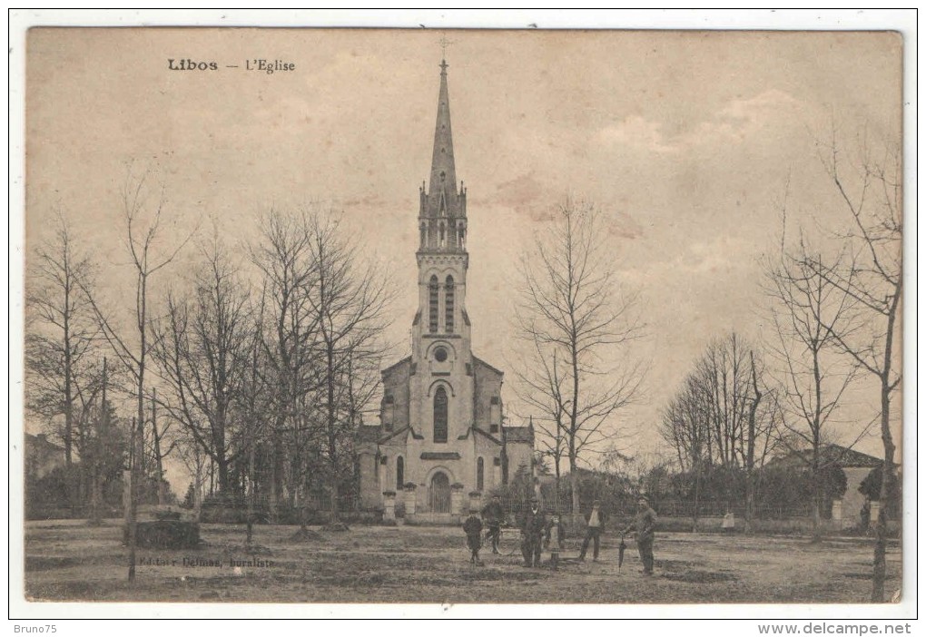 47 - LIBOS - L'Eglise - Edition Delmas - 1915 - Libos