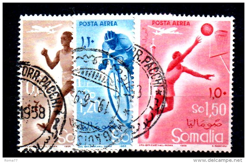 SOMALIA AFIS 1958 , Posta Aerea Serie 42/44 Usata - Somalia (AFIS)