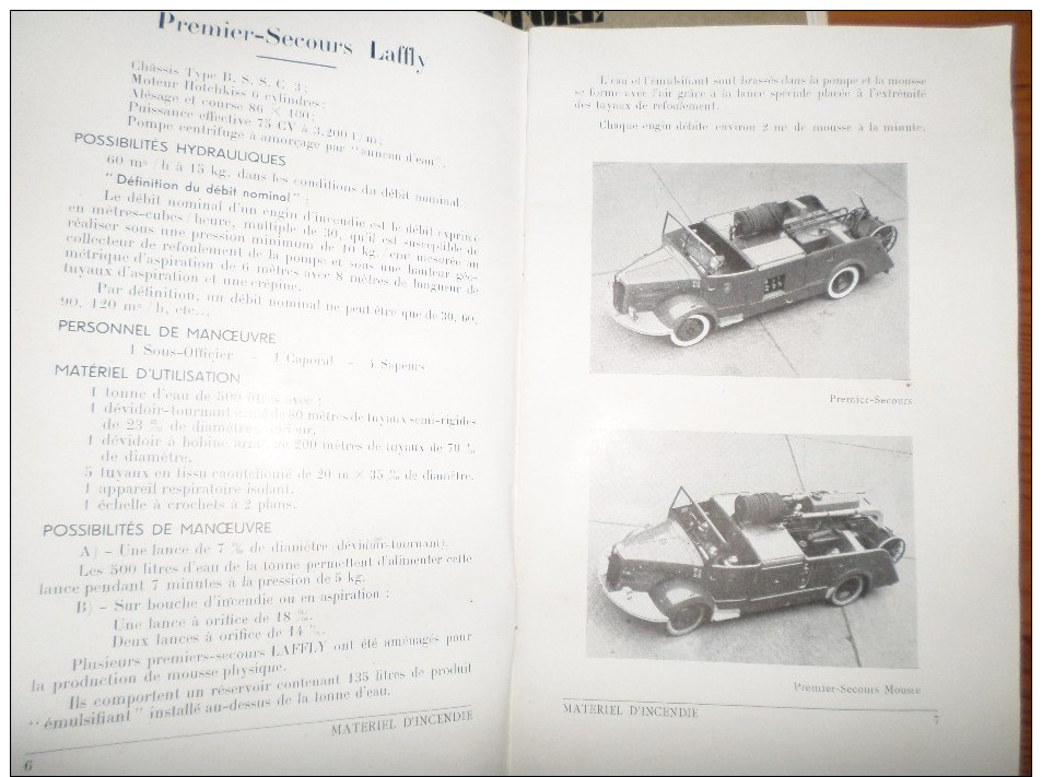 Sapeurs Pompiers 1954 Véhicules Delahaye Renault Laffly Berliet Somua Régiment Pompiers De Paris - 1901-1940